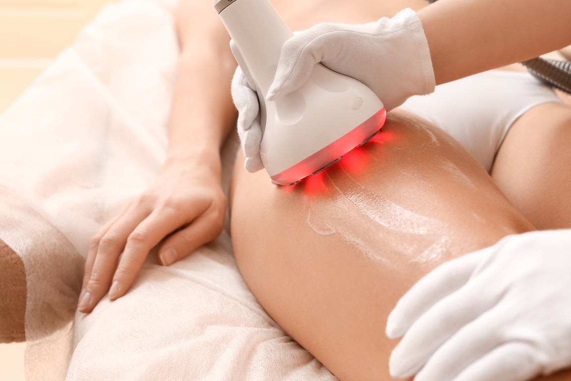 Woman Undergoing Procedure of anti-Cellulite Massage 